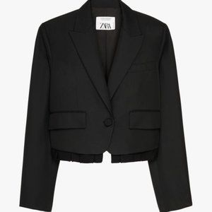 NWT ZARA CROPPED BOX PLEAT BLAZER LIMITED EDITION XS, S, M , L 8134